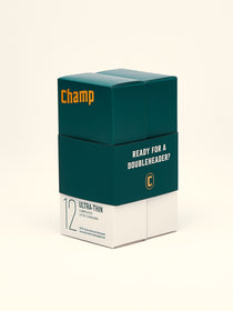 36 Pack Champ Ultra-thin Condoms. Made with premium 100% natural latex and medical-grade silicone oil.